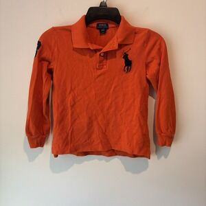 POLO Ralph Lauren Orange Medium Youth Sz 7 Childrens Kids #3 EUC Big Pony Rugby